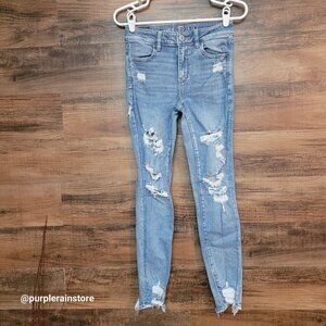 American Eagle Jeans 4 R Jegging Next Level Stretch Hi Rise Medium Light Wash